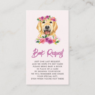 Golden Retriever Lila Floral Book Request Begleitkarte