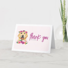 Golden Retriever Lila Floral Geburtstag Dankeskarte