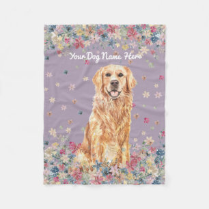 Golden Retriever Lila Hund Geschenk Tierbetreuer Fleecedecke