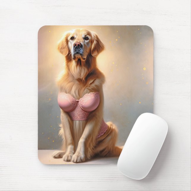 Golden Retriever Lingerie Model Mousepad (Mit Mouse)