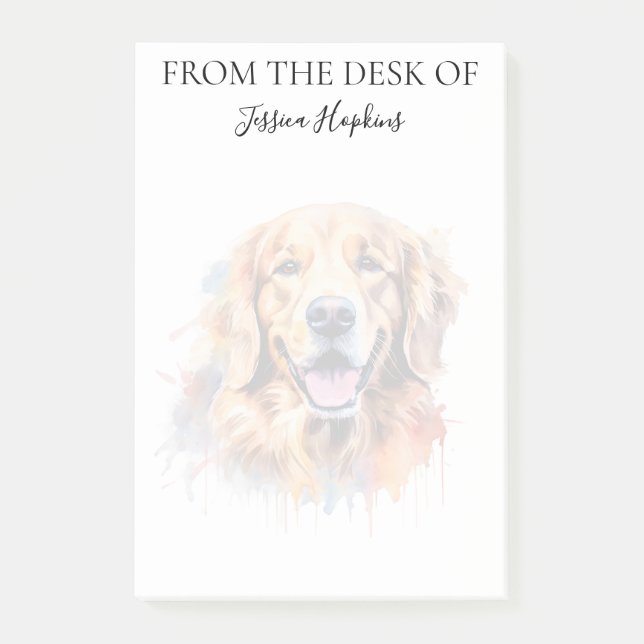 Golden Retriever Lover Monogrammed Dog Post-it Klebezettel (Vorderseite)