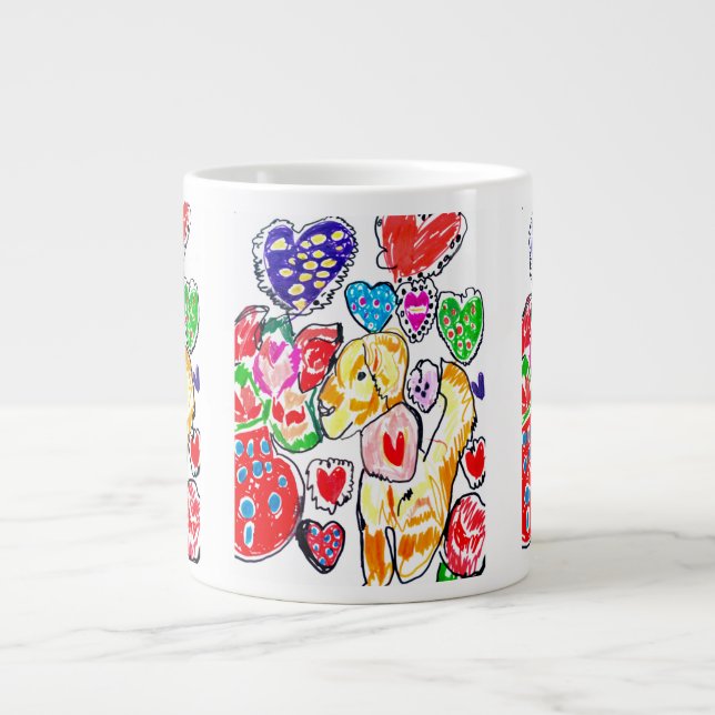Golden Retriever Lover Set Jumbo-Tasse (Vorderseite)