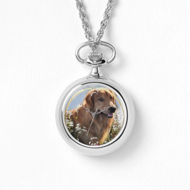 Golden Retriever Lovers Kunst und Kultur Armbanduhr (Vorderseite)
