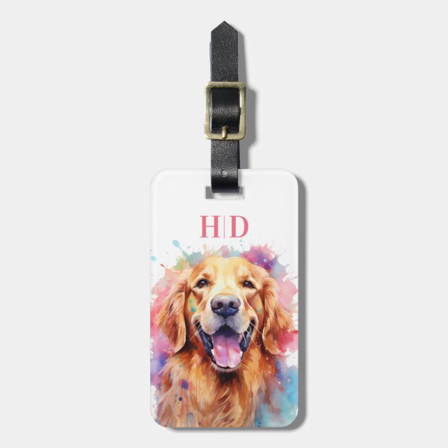 Golden Retriever Luggage Tag Gepäckanhänger (Vorderseite vertikal)