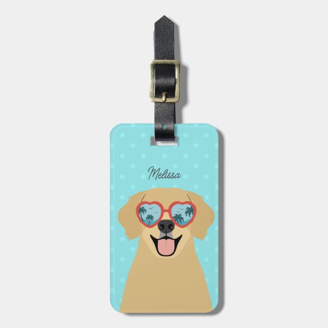 Golden Retriever Luggage Tags Gepäckanhänger (Vorderseite vertikal)