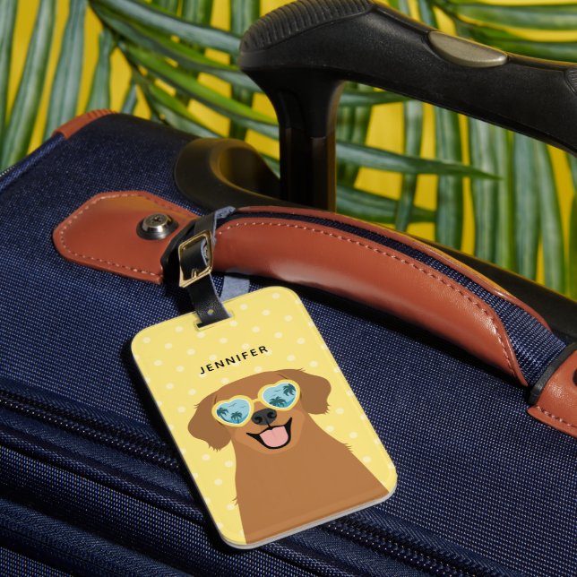 Golden Retriever Luggage Tags Gepäckanhänger (Vorderseite Insitu 1)