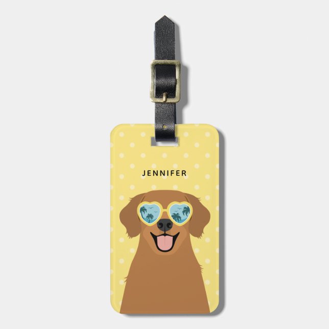Golden Retriever Luggage Tags Gepäckanhänger (Vorderseite vertikal)
