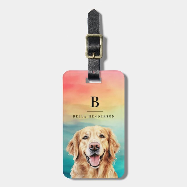 Golden Retriever Luggage Tags Gepäckanhänger (Vorderseite vertikal)