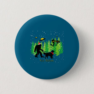 Golden Retriever Lustiger Bigfoot Weihnachten Alie Button