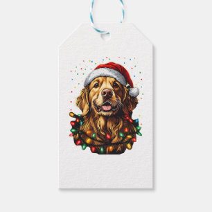 Golden Retriever Lustiger Hund Weihnachten Santa H Geschenkanhänger