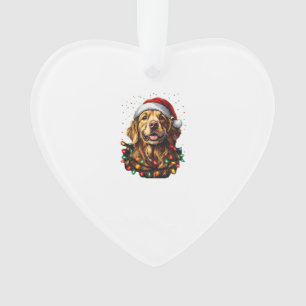 Golden Retriever Lustiger Hund Weihnachten Santa H Ornament