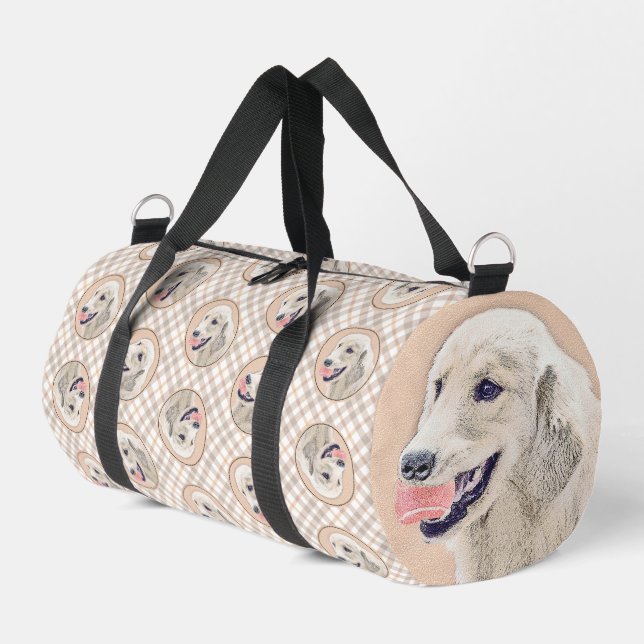 Golden Retriever Malerei Niedlich Original Hunde K Duffle Bag (Linke Seite)