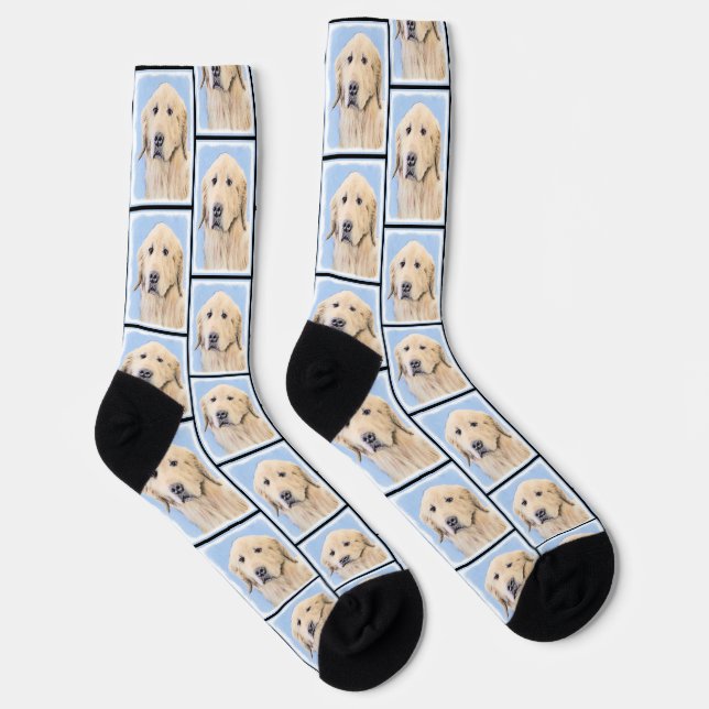 Golden Retriever Malerei Niedlich Original Hunde K Socken (Rechts)
