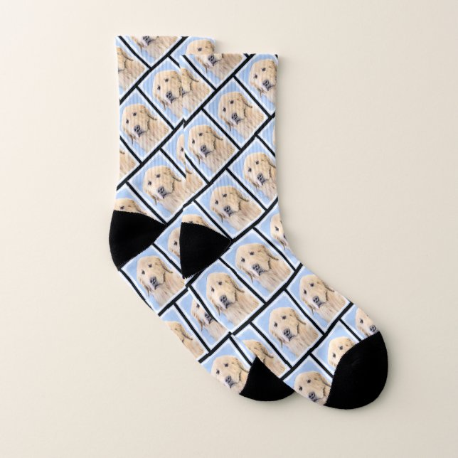 Golden Retriever Malerei Niedlich Original Hunde K Socken (Paar)
