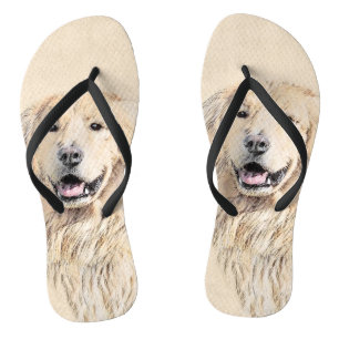 Golden Retriever Malerei - Niedliche Original Hund Flip Flops