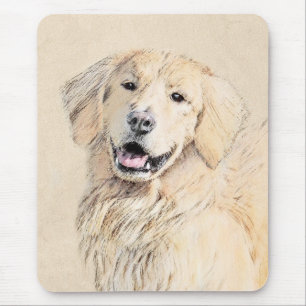 Golden Retriever Malerei - Niedliche Original Hund Mousepad