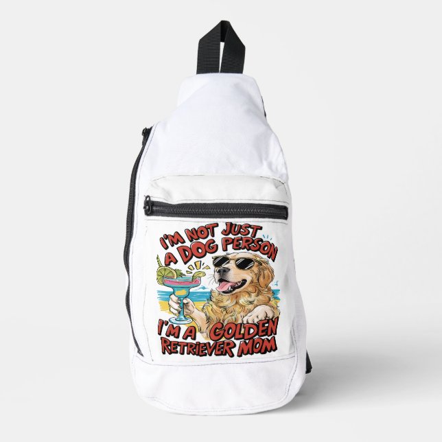 Golden Retriever Mama Cartoon Crossbody Bag (Vorderseite)