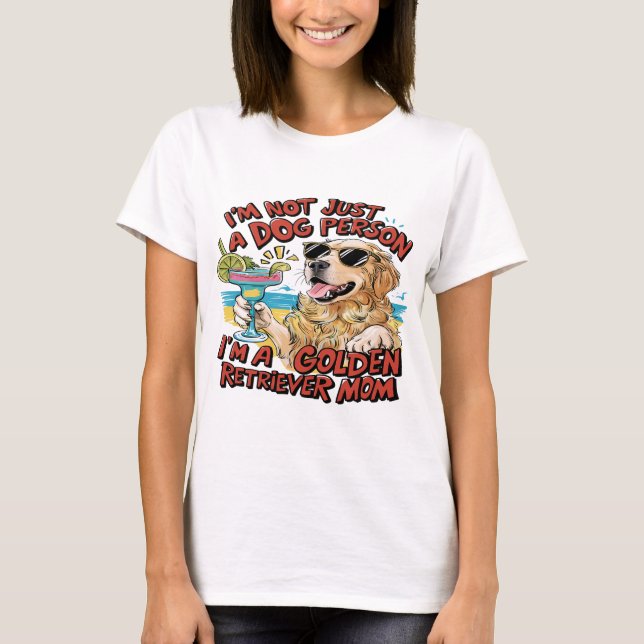 Golden Retriever Mama Cartoon T-Shirt (Vorderseite)