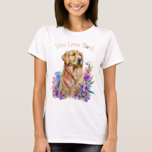 Golden Retriever Mama Floral T-Shirt
