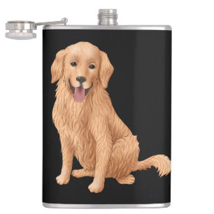 Golden Retriever Mama Geschenk Wasserfarbe Welpe H Flachmann