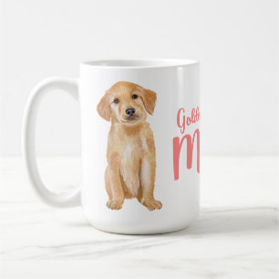 Golden Retriever Mama Geschenk Wasserfarbe Welpe Kaffeetasse