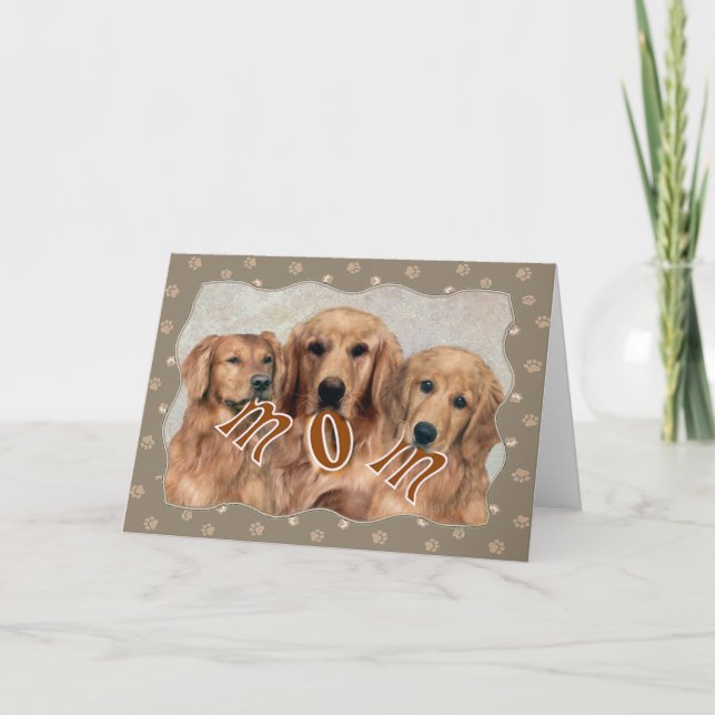 Golden Retriever MAMA Geschenke Karte (Vorderseite)