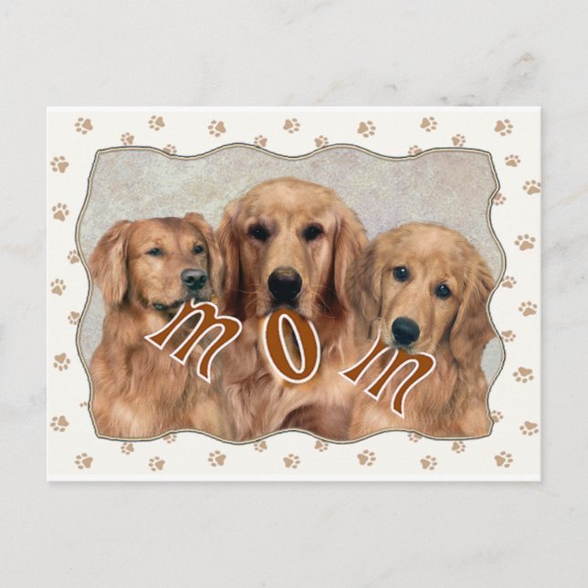 Golden Retriever MAMA Geschenke Postkarte (Vorderseite)