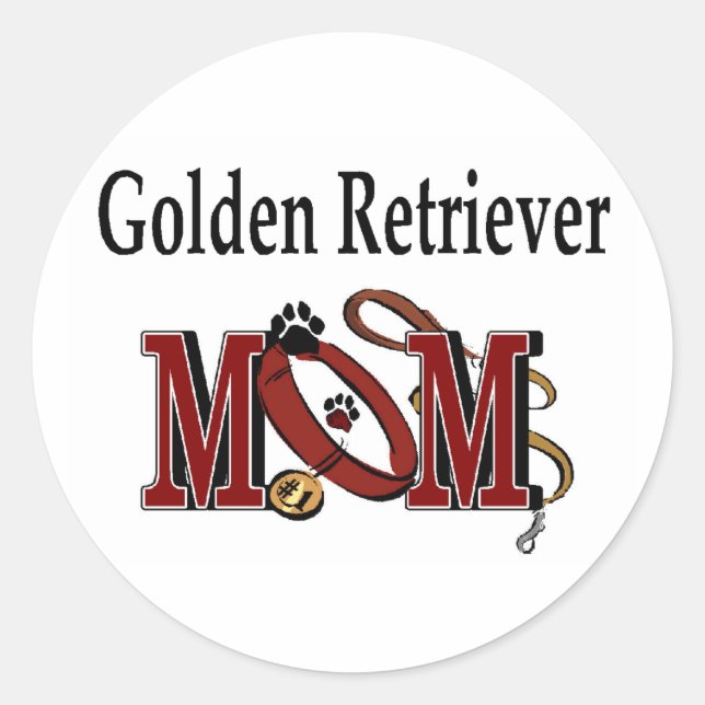 Golden Retriever Mama Geschenke Runder Aufkleber (Vorderseite)