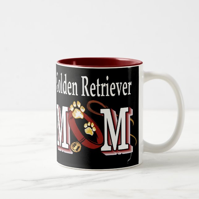 Golden Retriever Mama Geschenke Zweifarbige Tasse (Rechts)