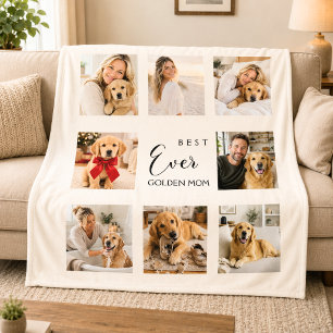Golden Retriever Mama Mutter Creme Foto Collage Fleecedecke