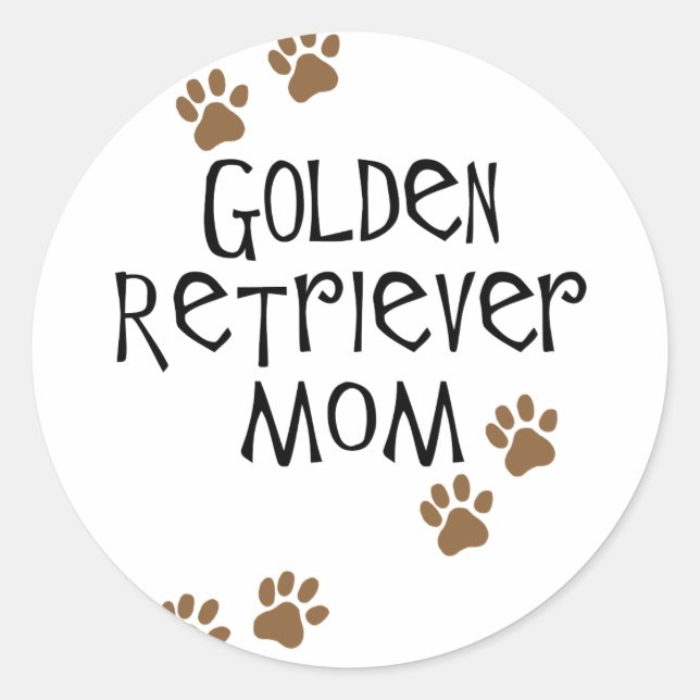 Golden Retriever Mama Runder Aufkleber (Vorderseite)