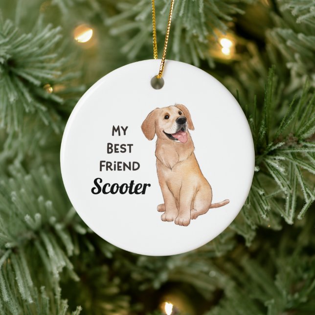 Golden Retriever Mein bester Freund Individuelle N Keramik Ornament (Baum)