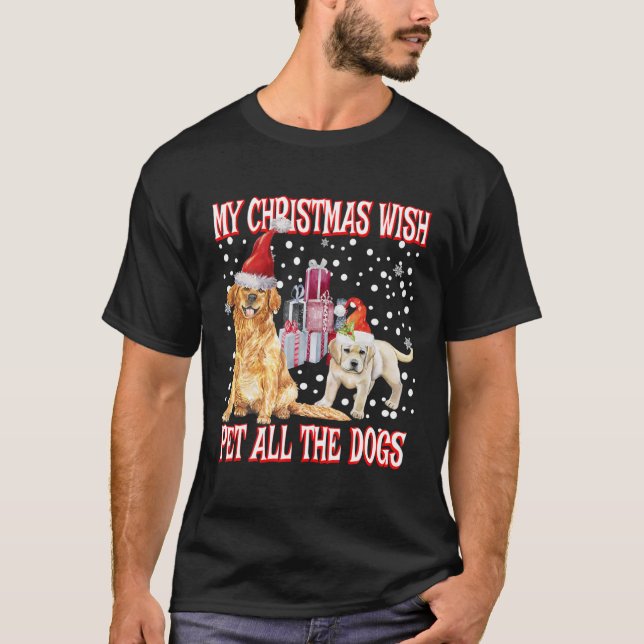 Golden Retriever Mein Weihnachtswunsch - Pet all D T-Shirt (Vorderseite)