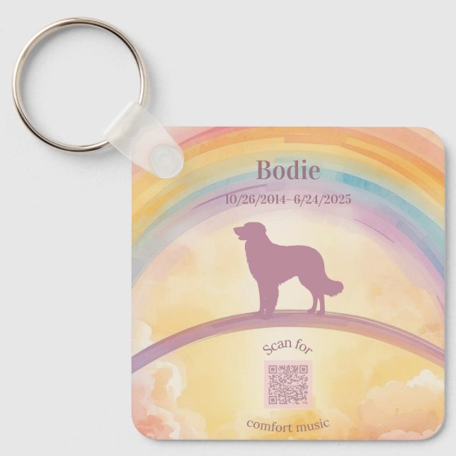 Golden Retriever Memorial Keychain Rainbow Bridge Schlüsselanhänger (Vorderseite)