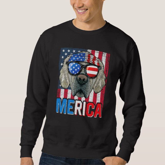 Golden Retriever Merica Flag 4. Juli Hund Ameri Sweatshirt (Vorderseite)