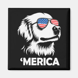 Golden Retriever Merica patriotischer Hund 4. Juli Magnet