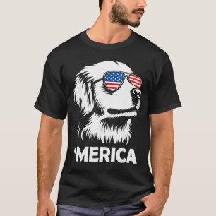 Golden Retriever Merica patriotischer Hund 4. Juli T-Shirt