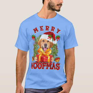 Golden Retriever Merry Xmas Woofmas Xmas Lights Sa T-Shirt