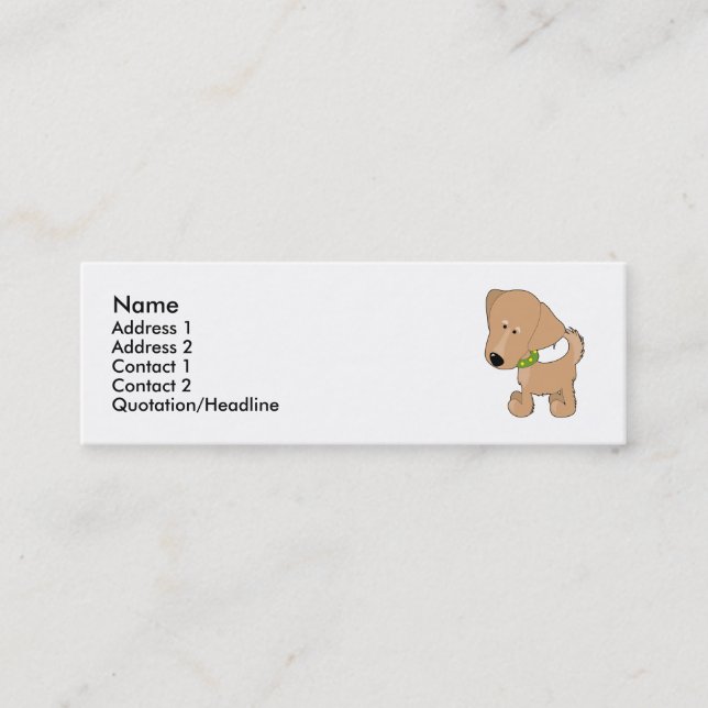 Golden retriever mini visitenkarte (Vorderseite)