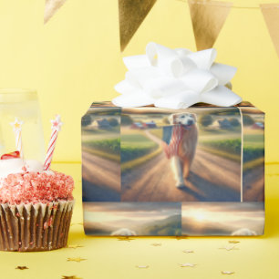 Golden Retriever mit amerikanischer Flagge Geschenkpapier