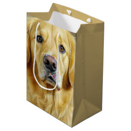 Golden Retriever mit Birthday Cake Sprinklen Mittlere Geschenktüte