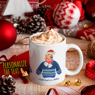 Golden Retriever mit blauem hässlichen Pullover Hu Kaffeetasse