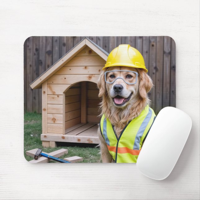 Golden Retriever mit einem Sicherheitshülse Mousepad (Mit Mouse)