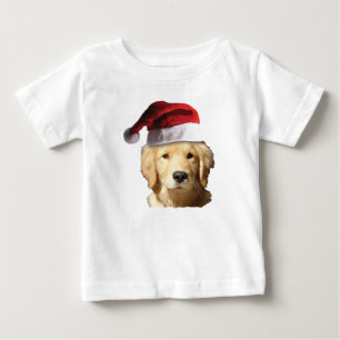 Golden Retriever mit einem Weihnachtshut Baby T-shirt