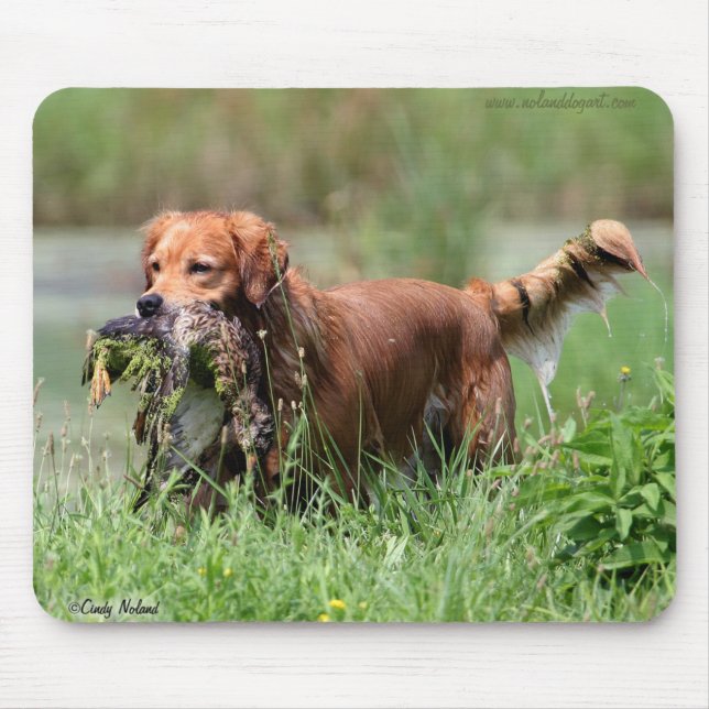 Golden retriever mit Ente Mousepad (Vorne)