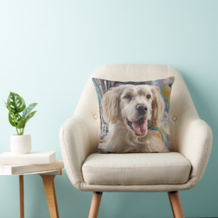 Golden Retriever mit Farbflecken Kissen