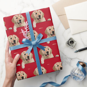 Golden Retriever mit Lipstick Kisses Geschenkpapier