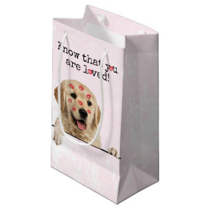 Golden Retriever mit Lipstick Kisses Kleine Geschenktüte
