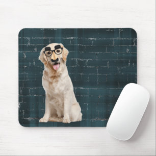 Golden Retriever mit lustiger Maske Maus Pad Mousepad