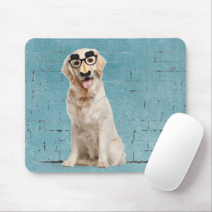 Golden Retriever mit lustiger Maske Maus Pad Mousepad